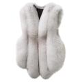 Lulupi Women Faux Fur Gilets Ladies Sleeveless Jacket Winter Body Warm Vest Coat Hooded Waistcoat Gilet Fluffy Cardigan Outwear Size S-XXL White