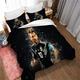 Lionel Messi Duvet Cover Set - Poly Cotton Plain Dyed Bedding Set with Matching Pillowcases- Easy Care Machine Washable (135x200cm(Single),Style 05)