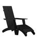 Sawyer Modern All-Weather Poly Resin Wood Adirondack Chair with Foot Rest in Black [JJ-C14509-14309-BK-GG] - Flash Furniture JJ-C14509-14309-BK-GG