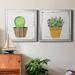 Dakota Fields Boho Cacti III - 2 Piece Picture Frame Print Set on Canvas in Black/Blue/Green | 30.5 H x 61 W x 3 D in | Wayfair