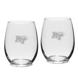 MTSU Blue Raiders 2-Piece 15oz. Stemless Wine Glass Set