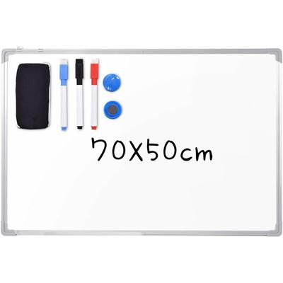 Goplus - 70 x 50 cm Whiteboard Testsieger beschreibbar, Magnettafel Magnetwand mit Aluminium-Rahmen Image