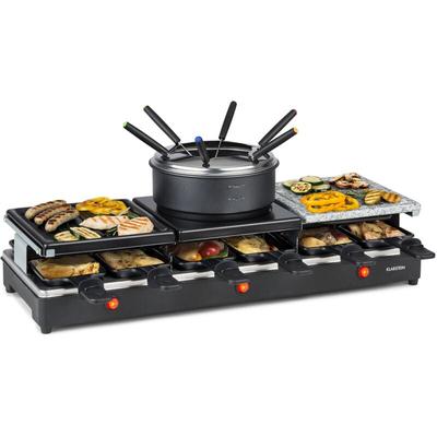 Klarstein - Fonduelette xl 3-in-1 Raclettegrill & Fondue Naturstein 1650W 12 Personen Image
