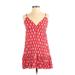 Forever 21 Casual Dress Plunge Sleeveless: Red Polka Dots Dresses - Women's Size Small