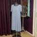 Lularoe Dresses | Lularoe Carly Blue And White Striped Dress Size L | Color: Blue/White | Size: L