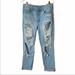 American Eagle Outfitters Jeans | American Eagle Tomgirl Distressed Denim Jeans 6 | Color: Blue | Size: 6