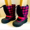 Columbia Shoes | Columbia Youth Girls’s Red/Black Plaid Powderbug Snow Boots | Color: Black/Red | Size: 2bb