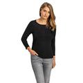 Roman Originals Women Jumper Ladies Textured Stretchy Autumn Winter Sweater Boat Slash Neck Smart Formal Casual Classy Lightweight Knit Thick Lounge Knitwear Pullover - Sparkly Black - Size 16