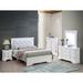 Glory Furniture Verona G6700C-KB3 Queen Bed, Silver Champagne Wood & /Upholstered/Faux leather in White | 53 H x 81 W x 85 D in | Wayfair