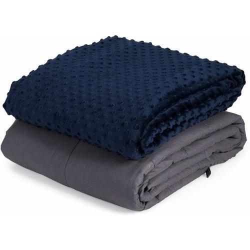 Goplus - Gewichtsdecke mit Bettbezug, Gewichtete Decke aus Baumwolle mit Glasperlen, Therapiedecke