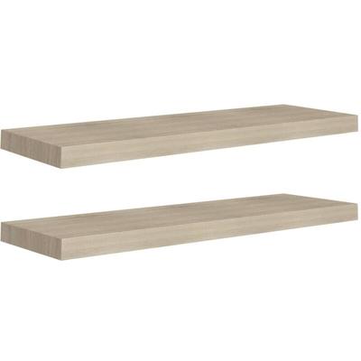 Schweberegale 2 Stk. Eiche-Optik 80x23,5x3,8 cm mdf Vidaxl