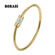 BORASI – Bracelet rond à fermoir magnétique pour femmes bijoux couleur or en acier inoxydable et