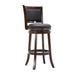 Round Wooden Swivel Barstool with Padded Seat and Back, Dark Brown