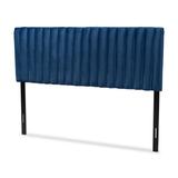 Emile Modern &Contemporary Velvet Upholstered Wood Headboard-Navy Blue