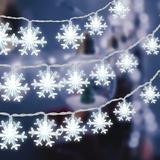 32.8 Ft Snowflake String Lights Battery Operated Led - Yellow