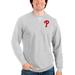Men's Antigua Heathered Gray Philadelphia Phillies Reward Crewneck Pullover Sweatshirt