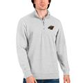 Men's Antigua Heathered Gray Minnesota Wild Action Quarter-Zip Pullover Sweatshirt