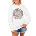 Women's Gameday Couture White Iowa State Cyclones Wild Side Perfect Crewneck Pullover Sweatshirt