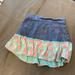 Disney Bottoms | Child’s Size 4t Jean Skirt With Floral Trim. Disney Brand. | Color: Blue/Pink | Size: 4tg