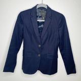 J. Crew Jackets & Coats | J Crew Superfine Navy Cotton Blazer 2-Button Size 00 | Color: Blue | Size: 00