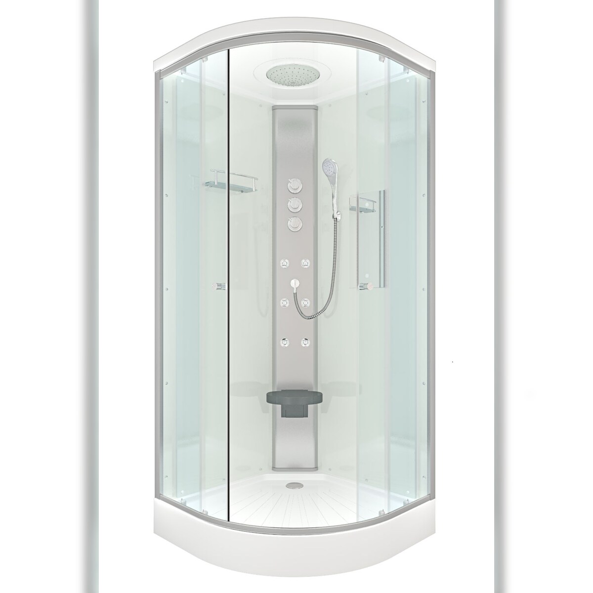 AcquaVapore Duschkabine Fertigdusche Dusche Komplettkabine D10-10T1-EC 90x90 cm mit 2K Scheiben Versiegelung Image