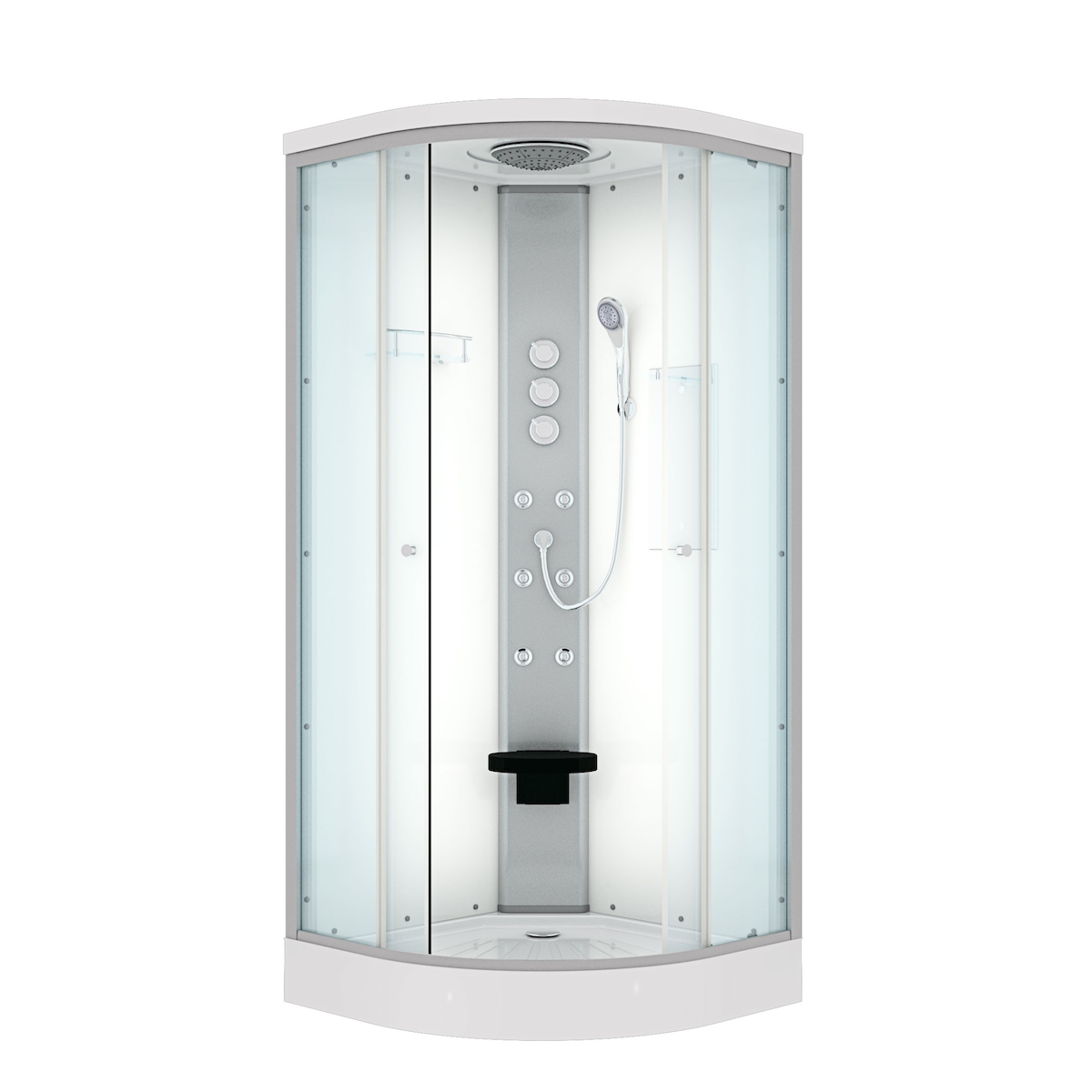 AcquaVapore Duschkabine Fertigdusche Dusche Komplettkabine D10-20T1-EC 100x100 cm mit 2K Scheiben Versiegelung Image