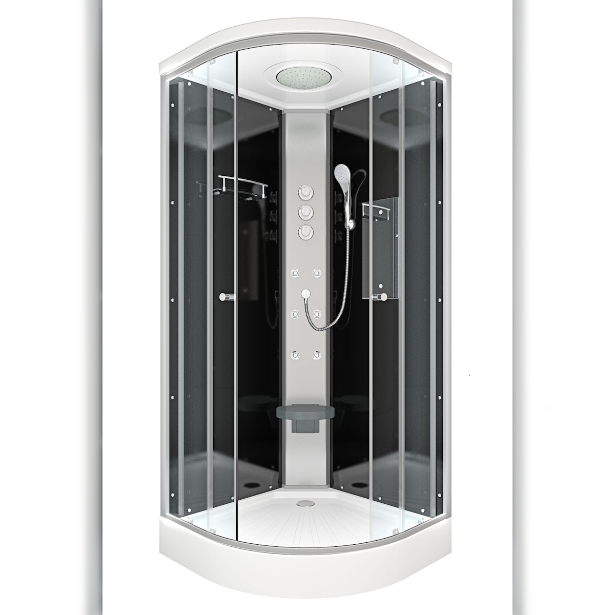 AcquaVapore Duschkabine Fertigdusche Dusche Komplettkabine D10-23T1-EC 100x100 cm mit 2K Scheiben Versiegelung Image