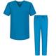 Workwear Tucano - Uniforms Unisex Scrub Set ? Medical Uniform with Scrub Top and Pants - Ref.6801-6802 - Large, Turquoise