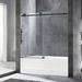 WoodBridge 60" W x 62" H Frameless Shower Door Tempered Glass in Black | 62 H x 0.375 D in | Wayfair MSDC6062-MBL