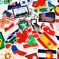 Autocollants créatifs de drapeaux de pays du monde décalcomanies de dessin animé art esthétique