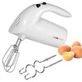 Clatronic® elektrischer Handmixer, kraftvoller 250-Watt-Motor, 5 Geschwindigkeitsstufen, praktische Auswurftaste, robuste Edelstahlquirle und -knethaken, spülmaschinengeeignet – HM 3014 weiß