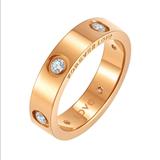 Free People Jewelry | Crystal Rose Gold 14k Gold Ring Love | Color: Gold/Red | Size: Various