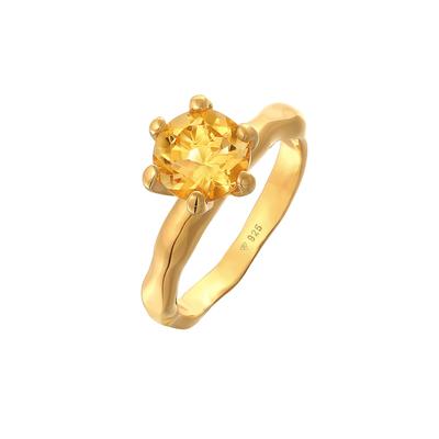 Elli Citrine Solitär Organic Design Elegant 925 Silber 58 Damen Image