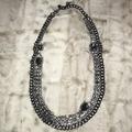 J. Crew Jewelry | J Crew Rhinestone Chain Long Metallic Necklace | Color: Gray | Size: Os