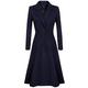 Outerwear Womens QUINTRA Ladies Winter Long Sleeve Faux Fur Wool Lapels Button Coat Slim-Fit Waist Coat Trench Coat Cardigan Jacket Wrap Long Coat Oversized Baggy Cardigan Navy