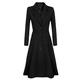 Outerwear Womens QUINTRA Ladies Winter Long Sleeve Faux Fur Wool Lapels Button Coat Slim-Fit Waist Coat Trench Coat Cardigan Jacket Wrap Long Coat Oversized Baggy Cardigan Black