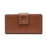 Women's Fossil Brown South Dakota Coyotes Leather Logan RFID Tab Clutch