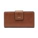 Women's Fossil Brown Virginia Cavaliers Leather Logan RFID Tab Clutch