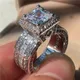 Bague en diamant de laboratoire en argent regardé 925 pour hommes et femmes coupe princesse