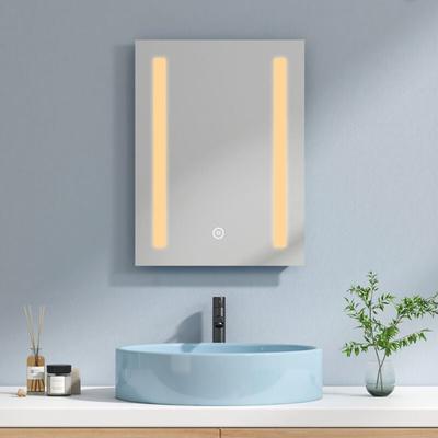 Led Badspiegel 45x60cm Badezimmerspiegel mit Warmweißer Beleuchtung Touch-schalter und Beschlagfrei
