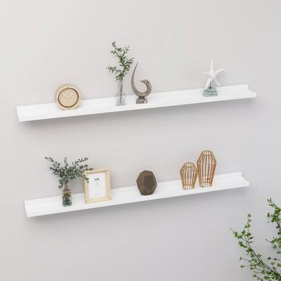 Vidaxl - Wandregale 2 Stk. Wandboard Weiß 100x9x3 cm Image