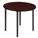 Kee 36" Round Folding Breakroom Table- Grey/ Black