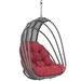 Modway Whisk Steel and Polyethylene Rattan Outdoor Patio Swing Chair With Sun Shade
