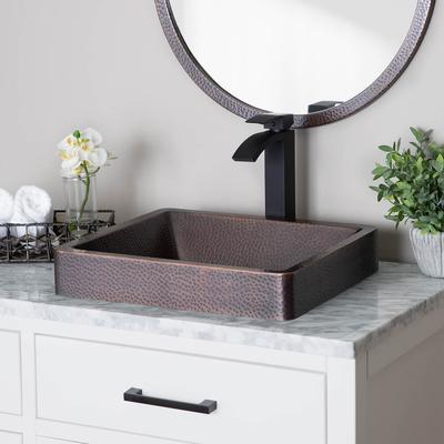 Randolph Morris Skirted Semi-Recessed Hammered Copper Sink RMC37-B