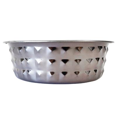 Stainless Steel Diamond Textured Dog Bowl - Black Pearl by JoJo Modern Pets in Black (Size 64 OZ)