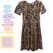 Lularoe Dresses | Lularoe Amelia Fit & Flare Jacquard Dress | Color: Blue/Orange | Size: S