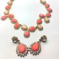 J. Crew Jewelry | Kate Spade Hot Pink Orange Statement Necklace. J.Crew Dangle Earrings Matchting | Color: Orange/Pink | Size: Os