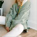 Free People Jackets & Coats | Free People Jordan Slouchy Reversed Fleece Jacket S Bleached Military | Color: Green | Size: S