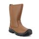 Grafters Mens Tan Leather Steel Toe Cap & Midsole Wide Fitting Faux Fur Lined Thermal Safety Rigger Boots (12 UK, Tan Brown, numeric_12)