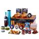 Snowdonia Cheese Company - Cheese & Port Wicker Hamper | 4 Luxury Cheeses, 2 Cheese Bakes, Chutneys, Salted Caramel Truffles, Crackers, Olives & Port